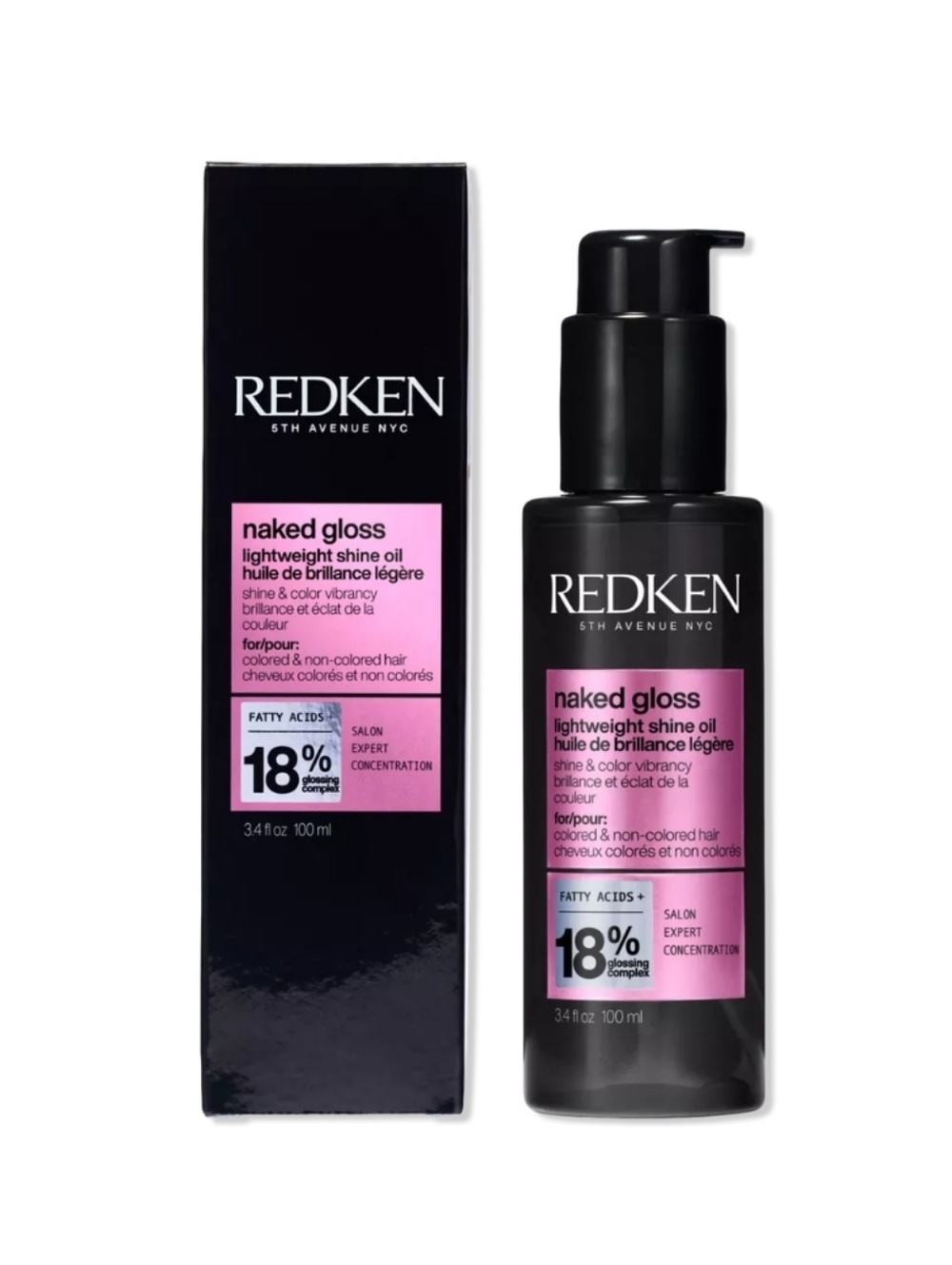 Redken Naked Gloss Shine lightweight hair Oil for shine and frizz control.
